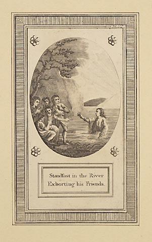 Standfast in the river exhorting his friends