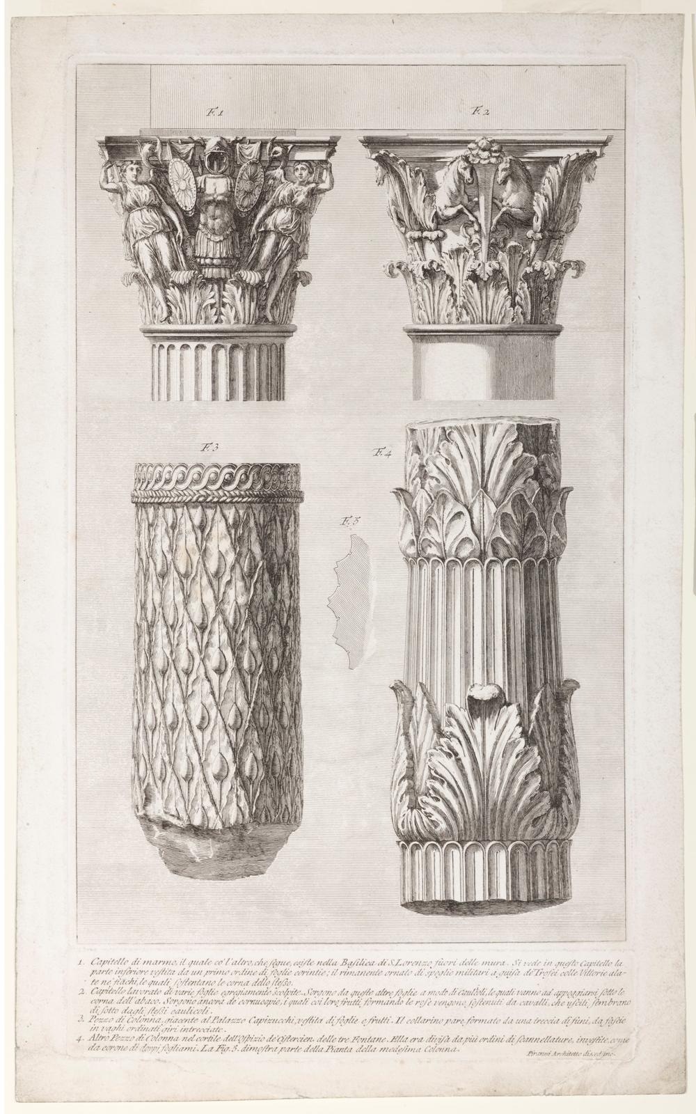Varie capitelli e frammenti di colonne (Various capitals and fragments of columns)