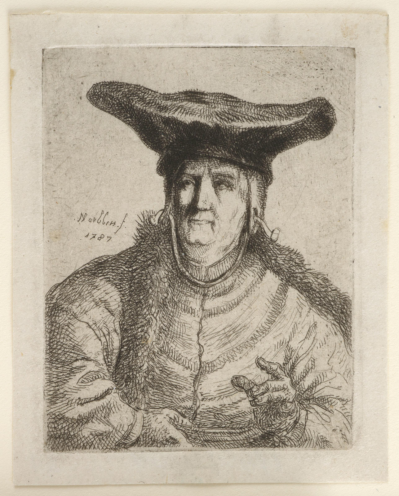 Bust of a Man in a Large Bonnet