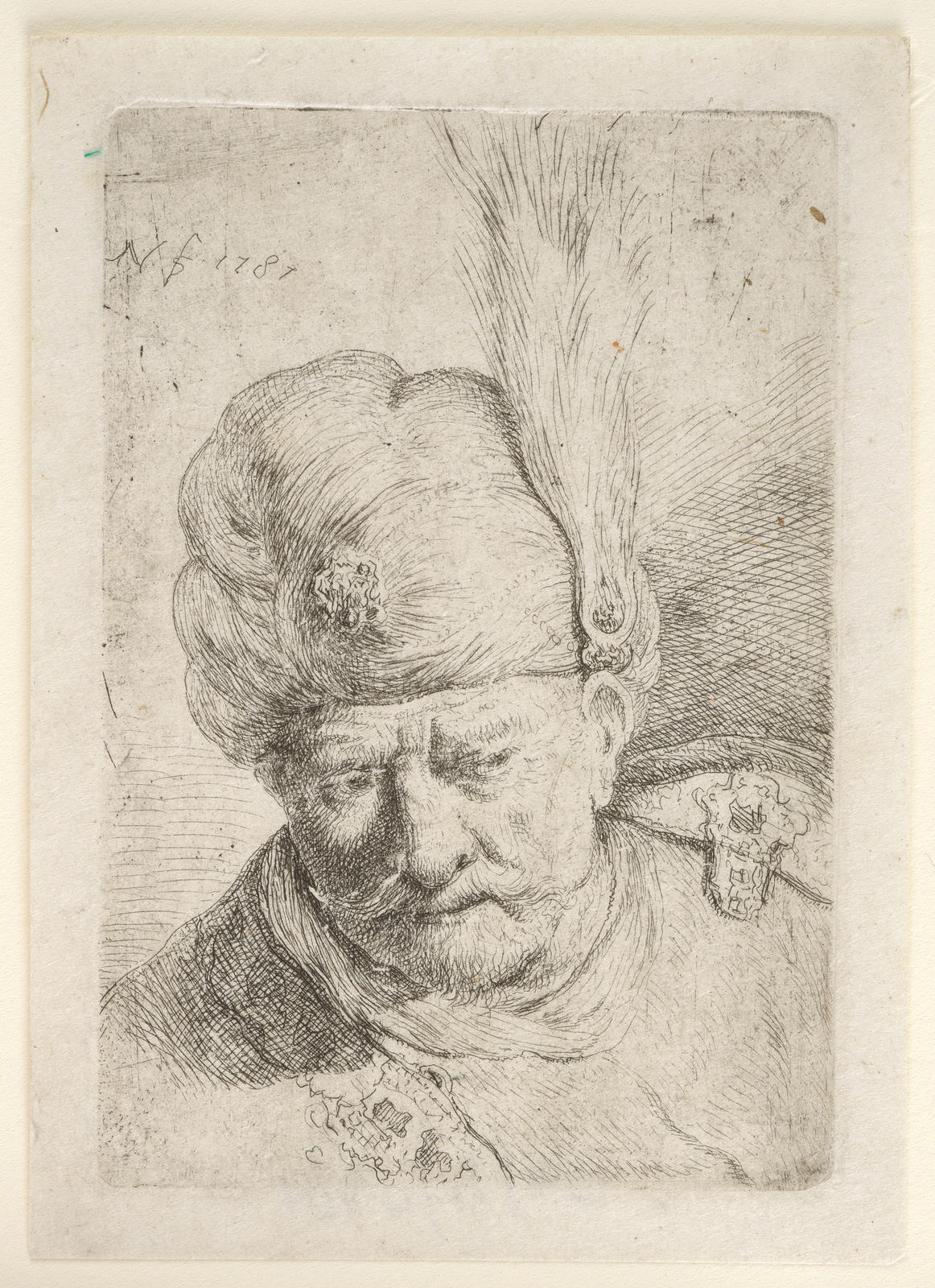 Head of a Man in a Plumed Turban