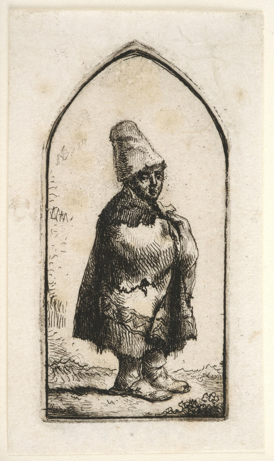 Young Man in a Tall Leather Cap