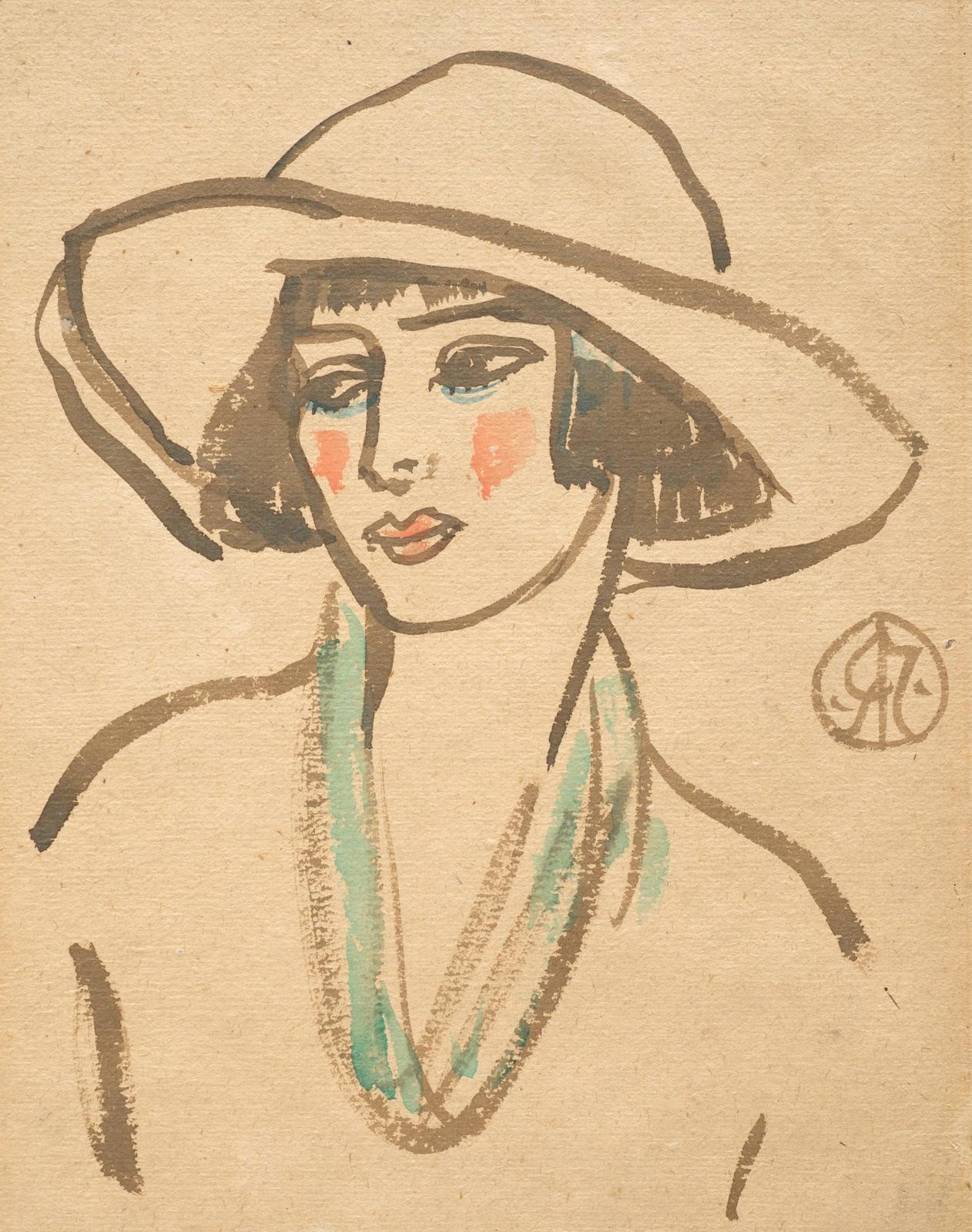 Girl in a broad-brimmed hat