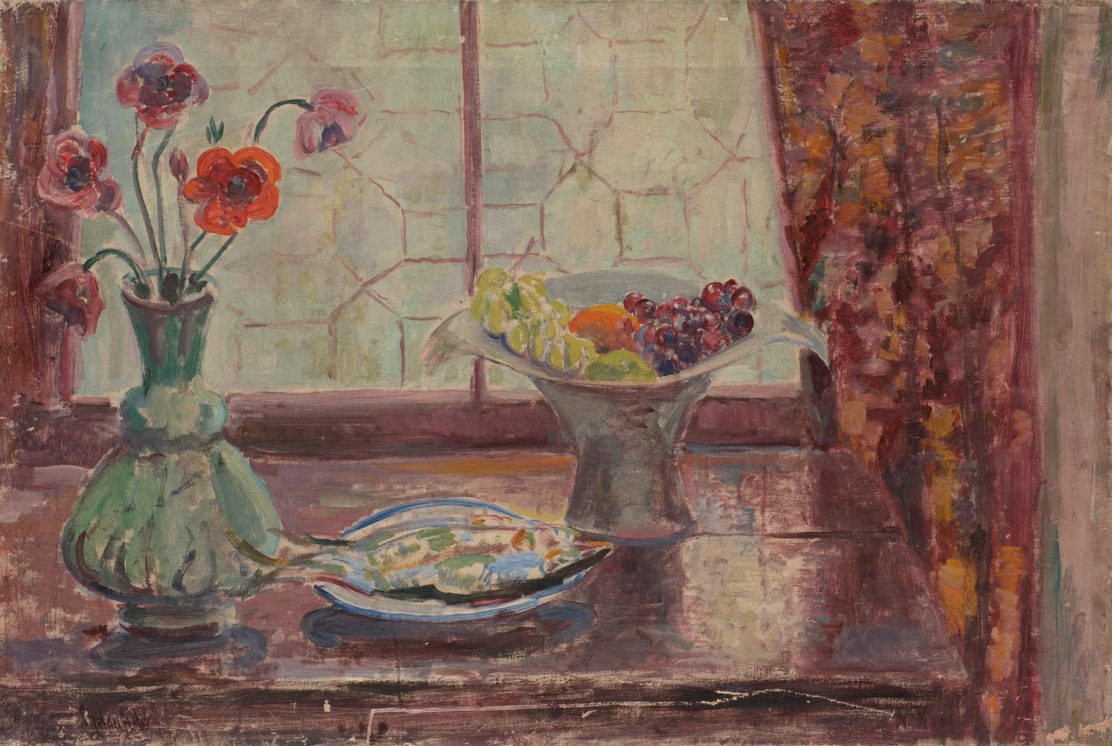 Still Life: Poppies and Fruit