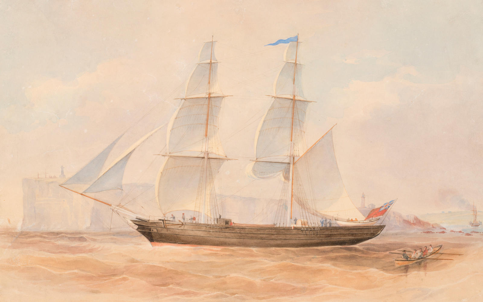 The Brig Moa clearing Sydney Heads