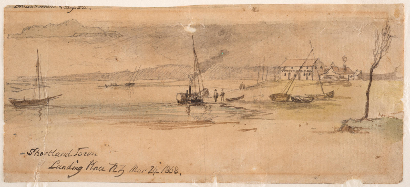 Shortland Town, landing place, New Zealand
