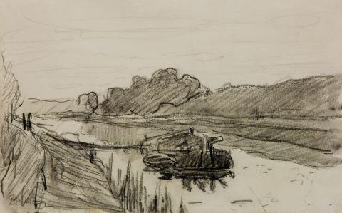 Canal with Barge