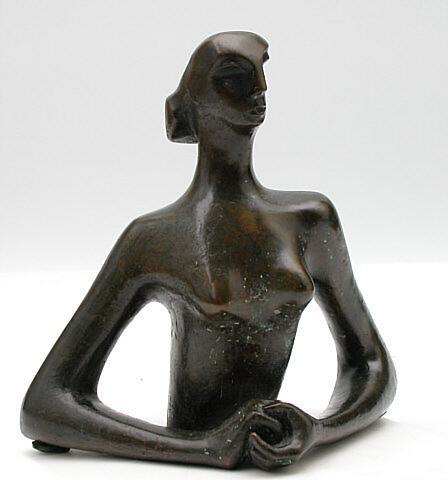 Figure with clasped hands
