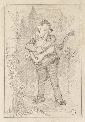 A Serenade - Sketch for 'Mr Punch's Pocket Book'