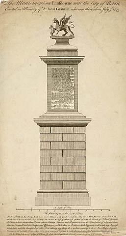 The Monument on Lansdowne near the City of Bath, Erected in Memory of Sir Bevil Granvile, who was there slain July 5th 1643