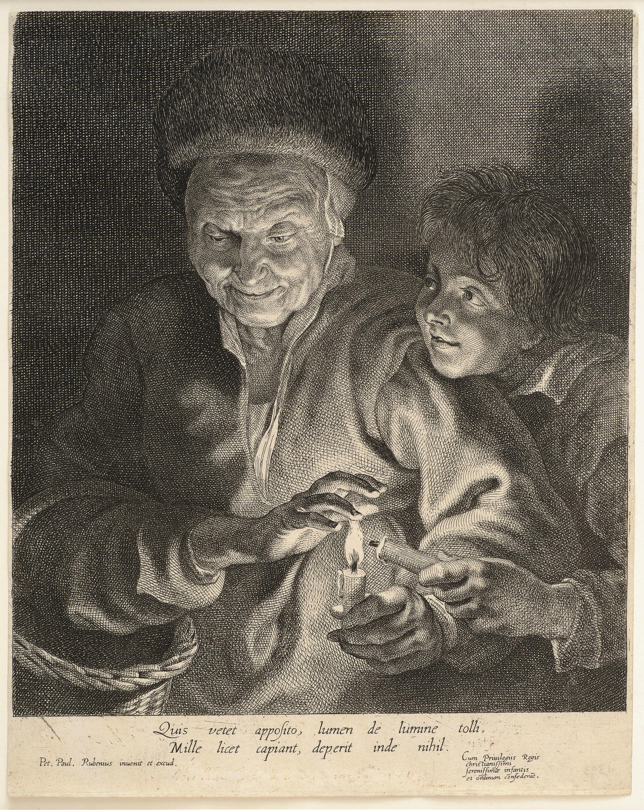 La femme a la chandelle (Old woman and boy with candles)