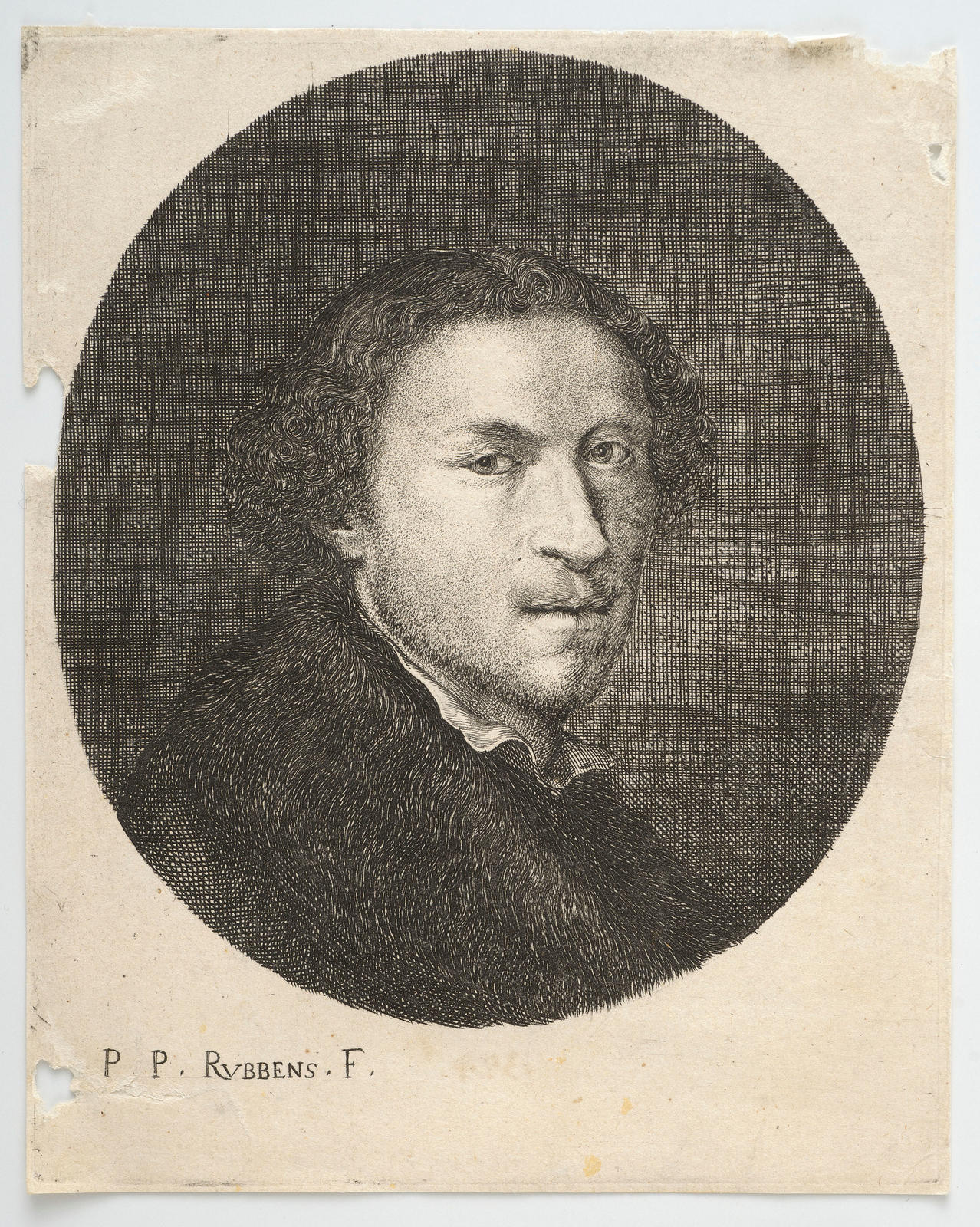 Bust of young man in oval