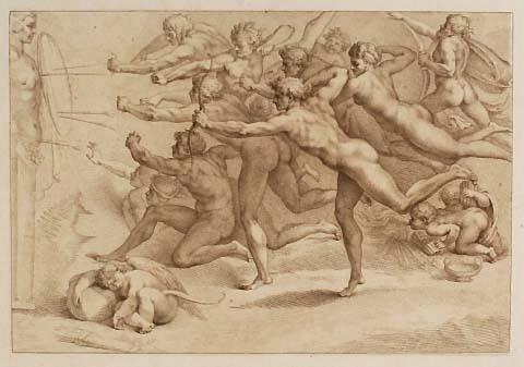 An Emblematical Subject: Figures Shooting with Bows and Arrows